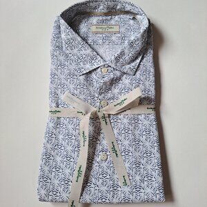 NEW Tintoria Mattei Button down Linen Cotton Slim Dress Shirt Size 43